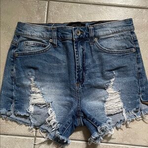 Kendall & Kylie Blue Distressed Jean Shorts
